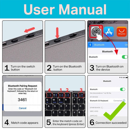 Omexa™  FoldLite Folding Wireless Keyboard