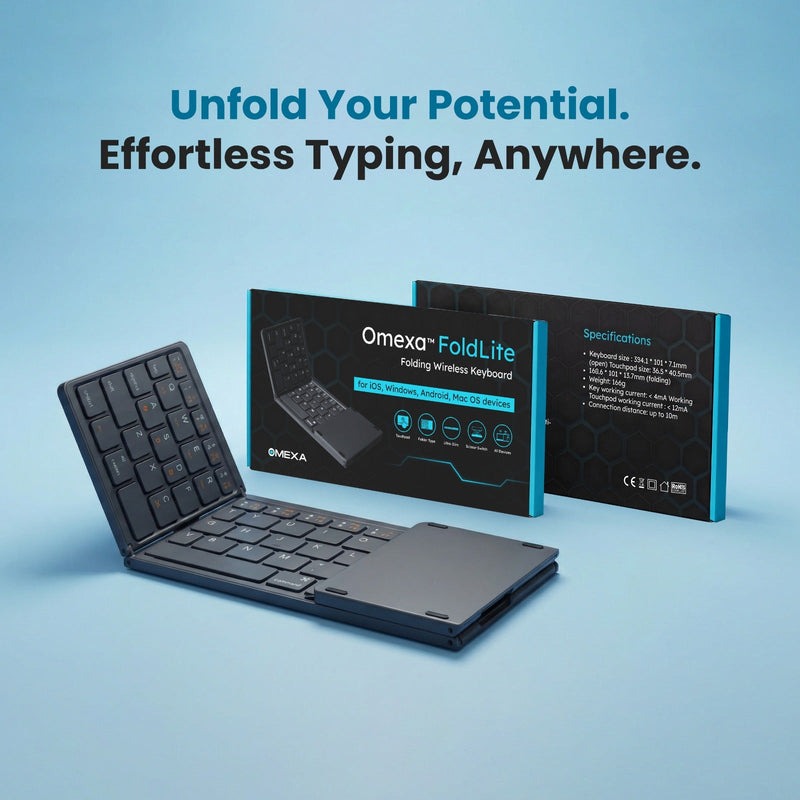 Omexa™  FoldLite Folding Wireless Keyboard
